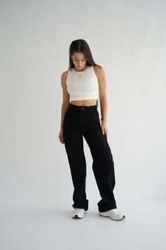 Прямі джинси чорні 2478-black-36 фото