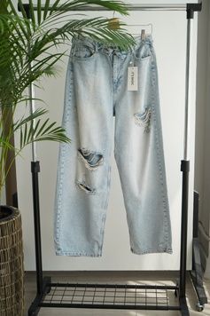Джинси з акцентним поясом рвані 4545-рвані-36 фото